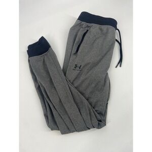 Under Armour Men's Grey Jogger Sweatpants Athletic Fit‎ Zipper Pockets Size LG